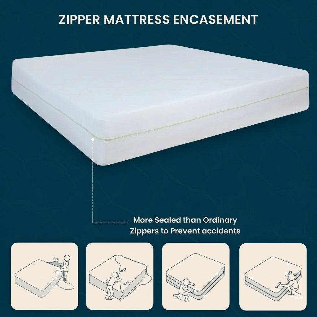 Waterproof Zippered Mattress Encasement Bed Bug Proof Cover