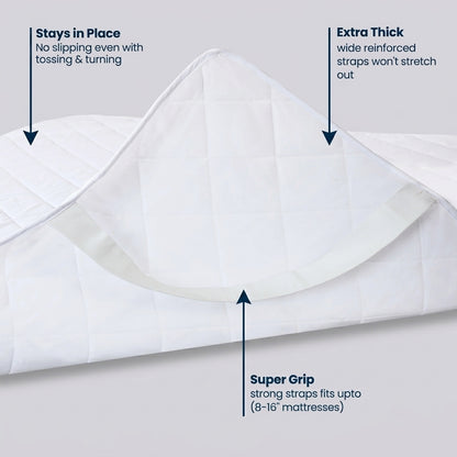 Waterproof Mattress Pad Cover Elastic Strap Protector All Sizes