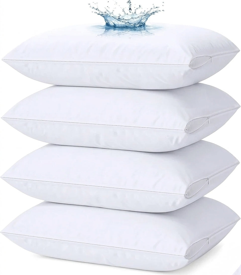 Waterproof Pillow Protector - Hypoallergenic, Breathable, Zipper Closure