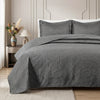 3pc Embossed Quilted Bedspread Reversible King Queen Size Coverlet Bedding Throw