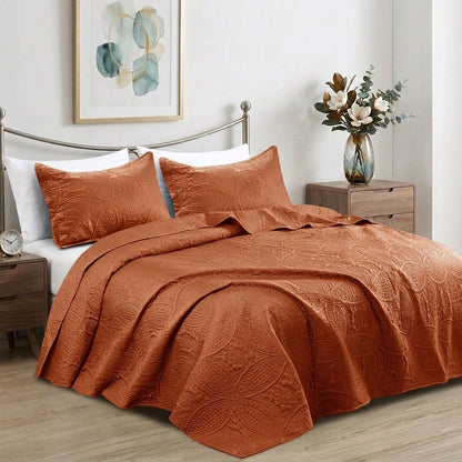 3pc Luxury Quilted Bedspread Set King Queen Size Bedding Soft Coverlet Bed Throw