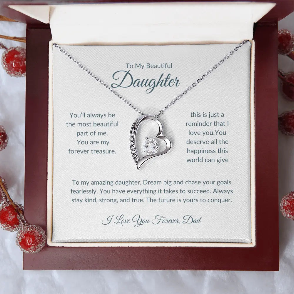To My Beautiful Daughter | Heart Pendant Necklace | Love Dad prime Collection Hub