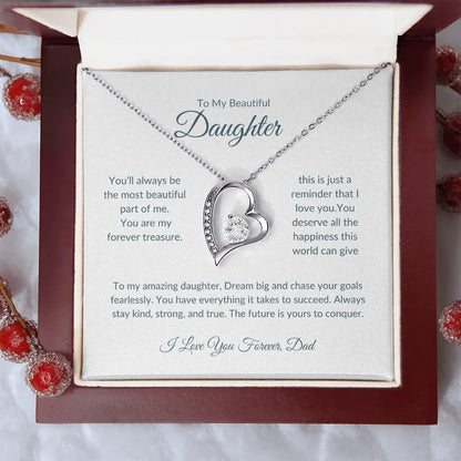 To My Beautiful Daughter | Heart Pendant Necklace | Love Dad prime Collection Hub