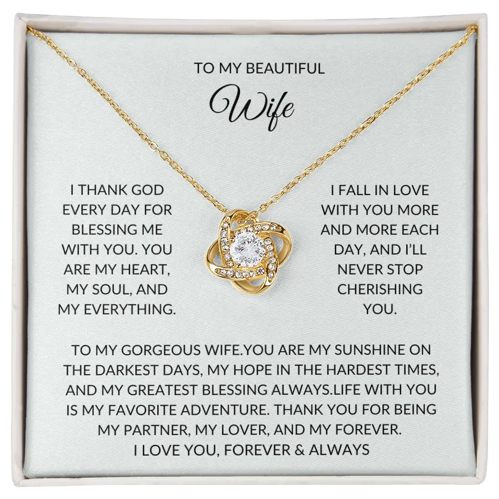 To My Beautiful Wife – Forever Love Necklace – A Gift She'll Never Forget prime Collection Hub