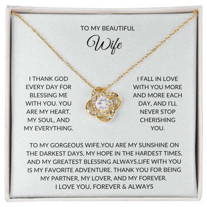 To My Beautiful Wife – Forever Love Necklace – A Gift She'll Never Forget prime Collection Hub