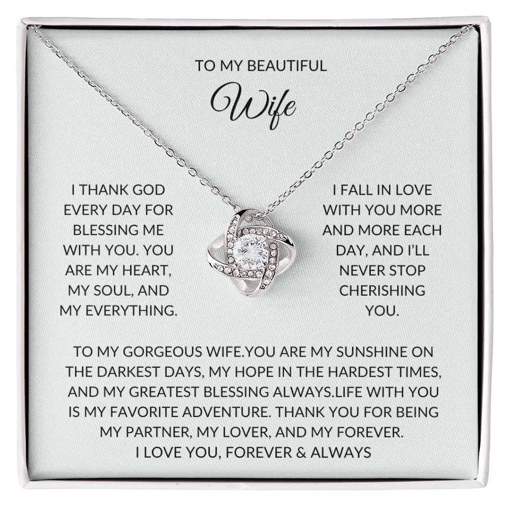 To My Beautiful Wife – Forever Love Necklace – A Gift She'll Never Forget prime Collection Hub