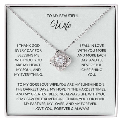 To My Beautiful Wife – Forever Love Necklace – A Gift She'll Never Forget prime Collection Hub