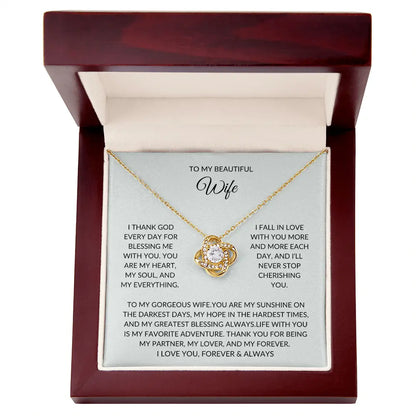 To My Beautiful Wife – Forever Love Necklace – A Gift She'll Never Forget prime Collection Hub