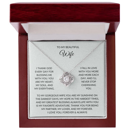 To My Beautiful Wife – Forever Love Necklace – A Gift She'll Never Forget prime Collection Hub
