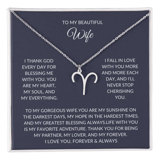 To my beautiful wife - Zodiac Symbol Necklace - Forever Love Gift prime Collection Hub