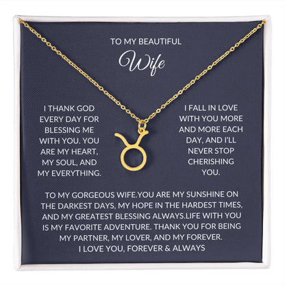 To my beautiful wife - Zodiac Symbol Necklace - Forever Love Gift prime Collection Hub