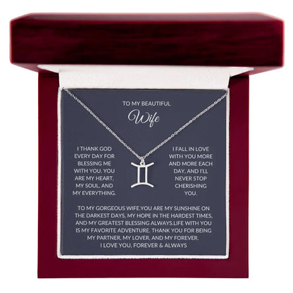To my beautiful wife - Zodiac Symbol Necklace - Forever Love Gift prime Collection Hub
