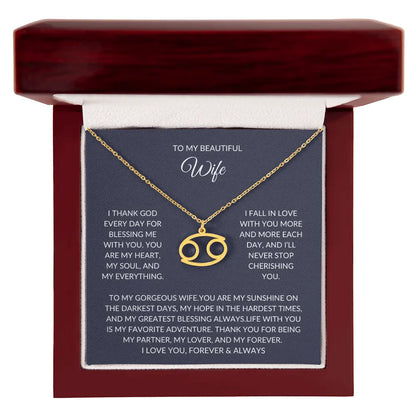 To my beautiful wife - Zodiac Symbol Necklace - Forever Love Gift prime Collection Hub
