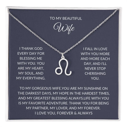 To my beautiful wife - Zodiac Symbol Necklace - Forever Love Gift prime Collection Hub