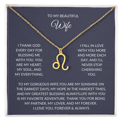 To my beautiful wife - Zodiac Symbol Necklace - Forever Love Gift prime Collection Hub