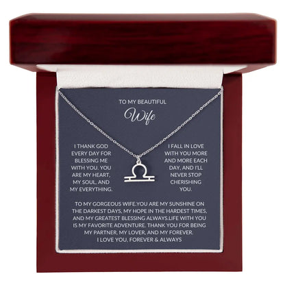 To my beautiful wife - Zodiac Symbol Necklace - Forever Love Gift prime Collection Hub