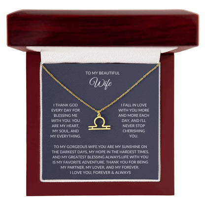 To my beautiful wife - Zodiac Symbol Necklace - Forever Love Gift prime Collection Hub