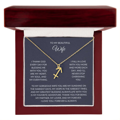 To my beautiful wife - Zodiac Symbol Necklace - Forever Love Gift prime Collection Hub