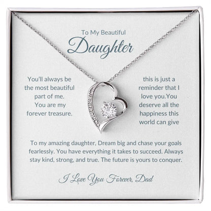 To My Beautiful Daughter | Heart Pendant Necklace | Love Dad prime Collection Hub