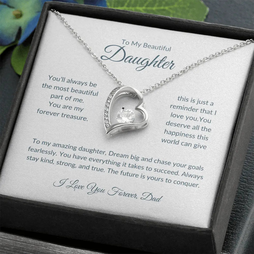 To My Beautiful Daughter | Heart Pendant Necklace | Love Dad prime Collection Hub