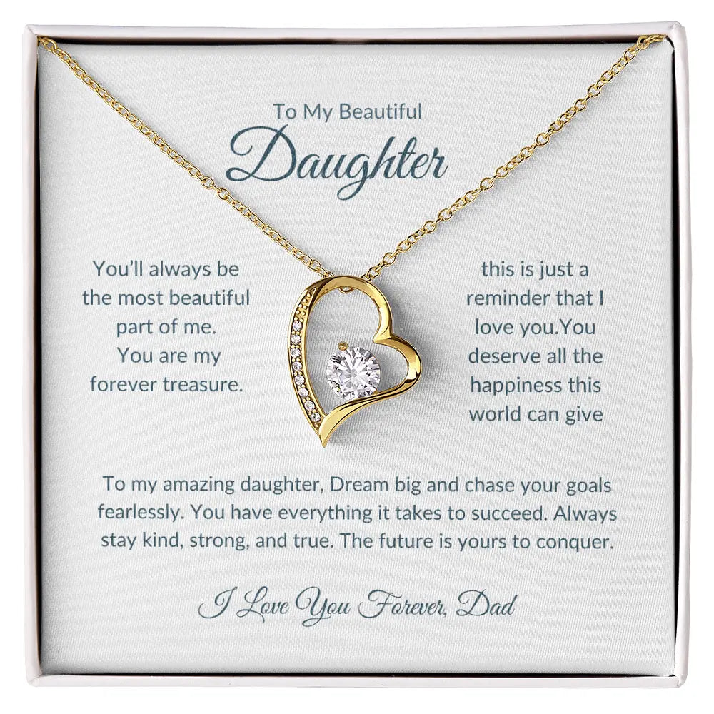 To My Beautiful Daughter | Heart Pendant Necklace | Love Dad prime Collection Hub