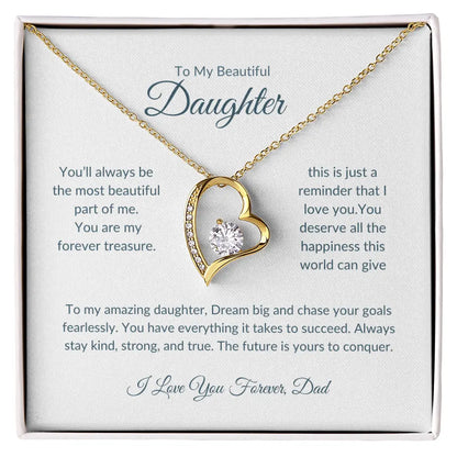 To My Beautiful Daughter | Heart Pendant Necklace | Love Dad prime Collection Hub