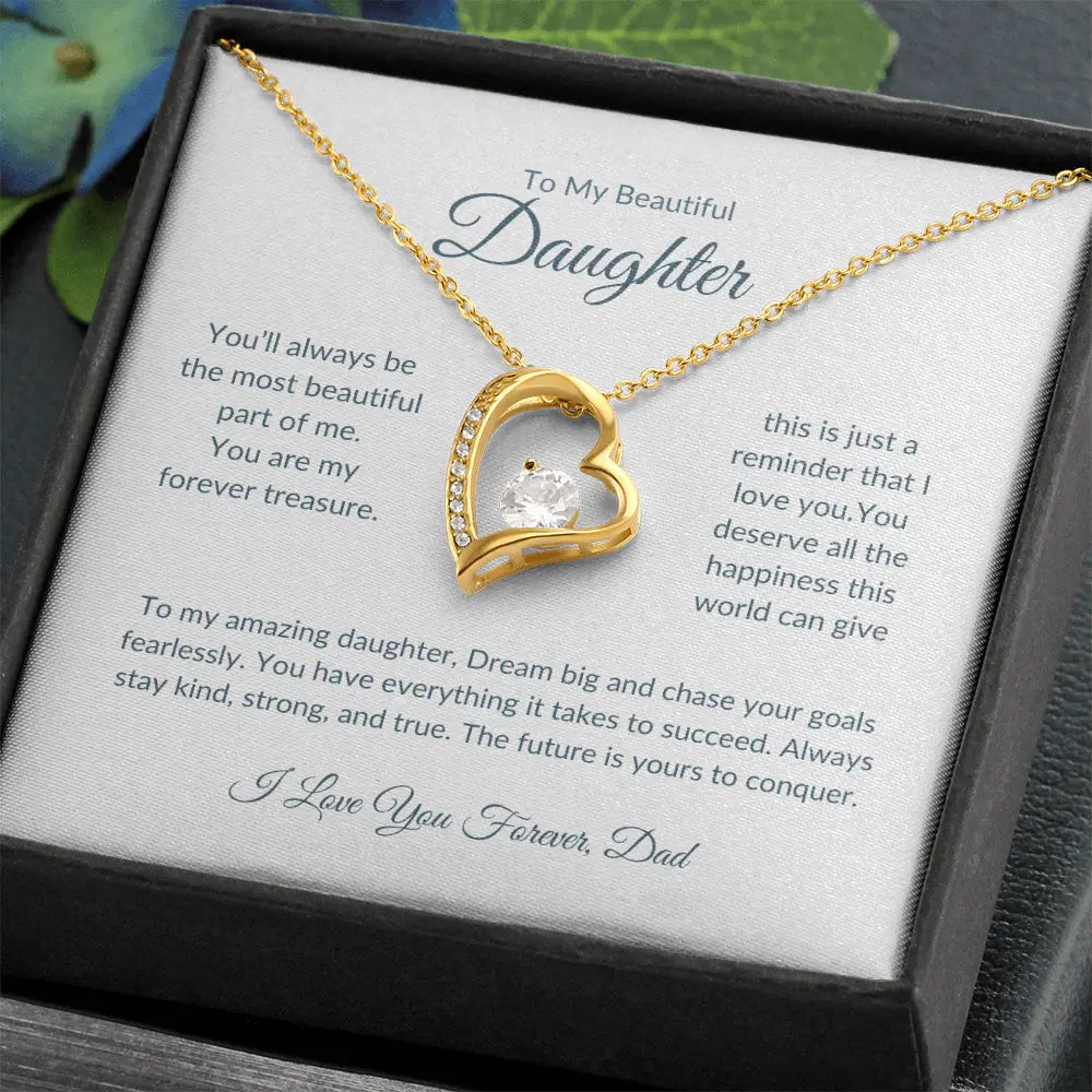 To My Beautiful Daughter | Heart Pendant Necklace | Love Dad prime Collection Hub