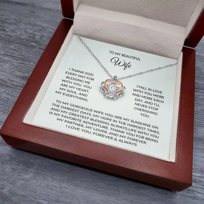 To my wife - Crown Pendant Necklace - Beautiful gift prime Collection Hub