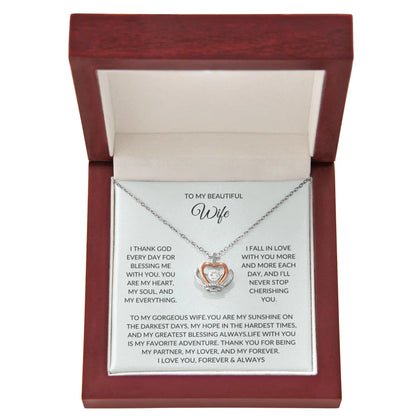 To my wife - Crown Pendant Necklace - Beautiful gift prime Collection Hub