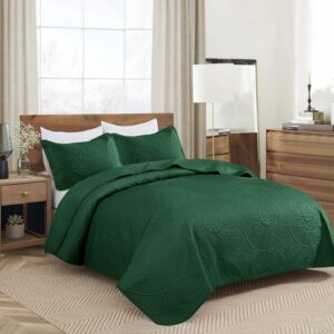 Quilt Bedding Set Floral Bedspread (EMERALD)
